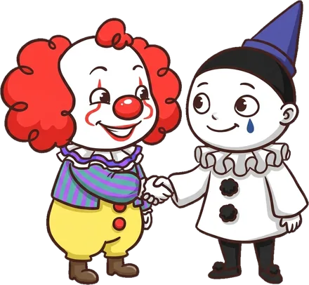 握手するペーとニー